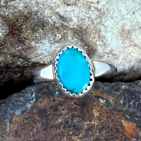 David Rosales Arizona Blue Sterling Silver Ring Size 6