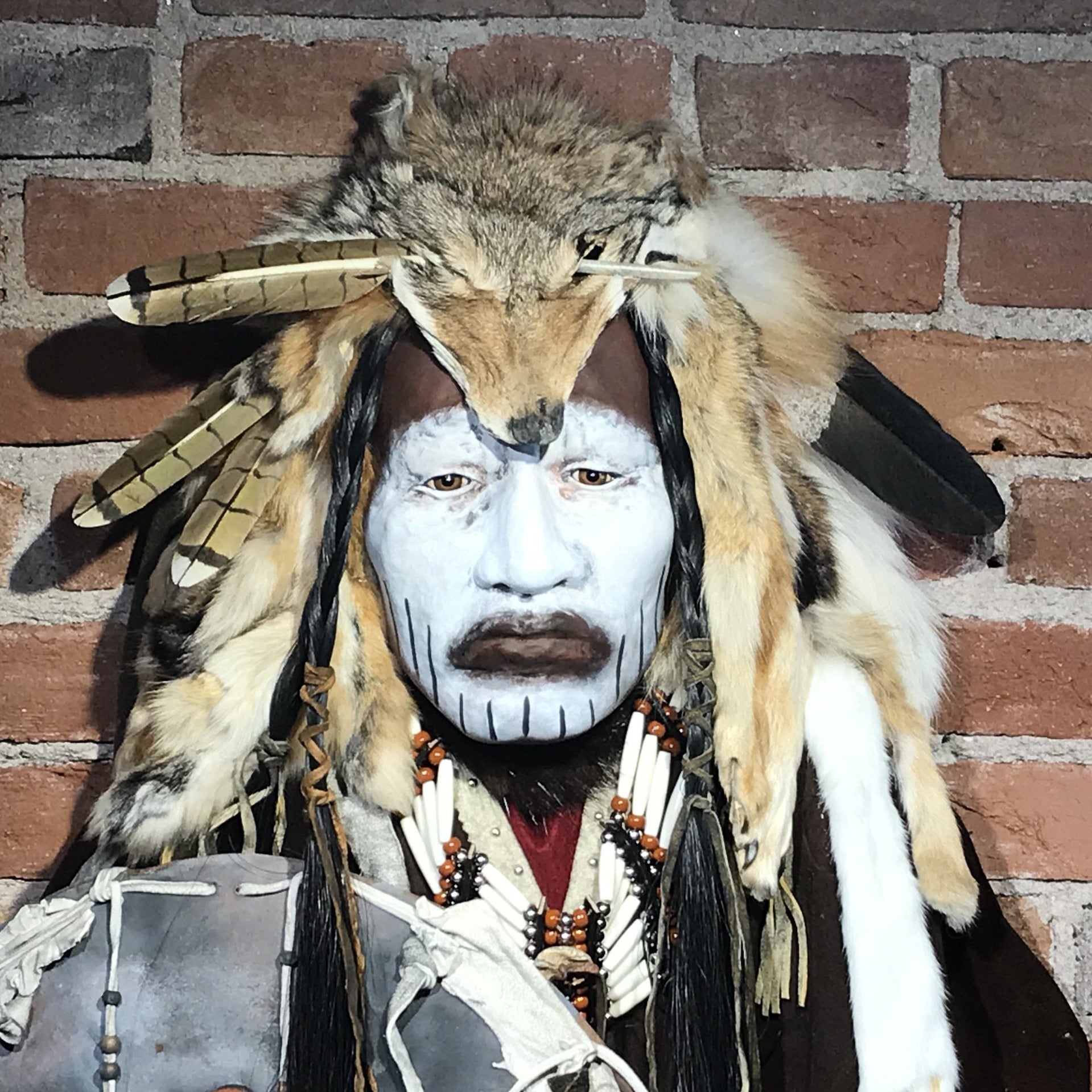 Crow Dog Native American Style Spirit Mask by Cindy Jo Popejoy