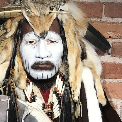 Crow Dog Native American Style Spirit Mask by Cindy Jo Popejoy
