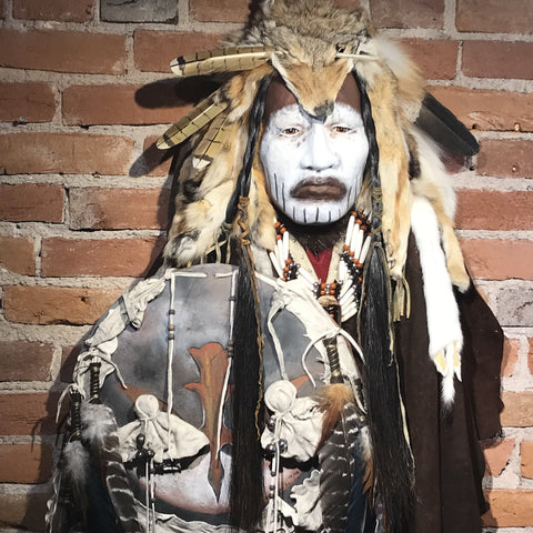 Crow Dog Native American Style Spirit Mask by Cindy Jo Popejoy
