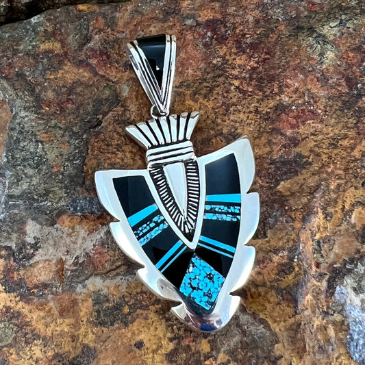 David Rosales Shadow Peak Inlaid Sterling Silver Pendant