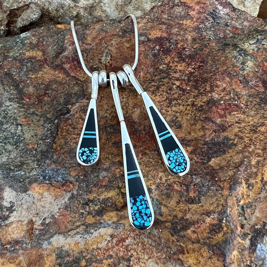 David Rosales Shadow Peak Inlay Sterling Silver Necklace