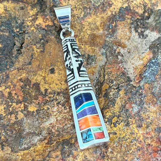 David Rosales Indian Summer Inlaid Sterling Silver PendantDavid Rosales Indian Summer Inlaid Sterling Silver Pendant