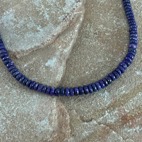 David Rosales Sugilite Beaded Sterling Silver Necklace