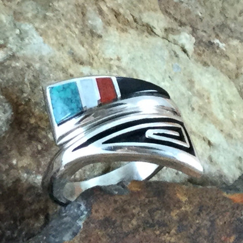 Inlaid Sterling Silver Ring by Albert Nells