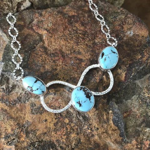 Dry Creek Turquoise Sterling Silver Necklace w/ Chain by Billy Jaramillo