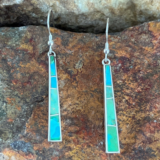 David Rosales Sonoran Gold Inlaid Sterling Silver Earrings