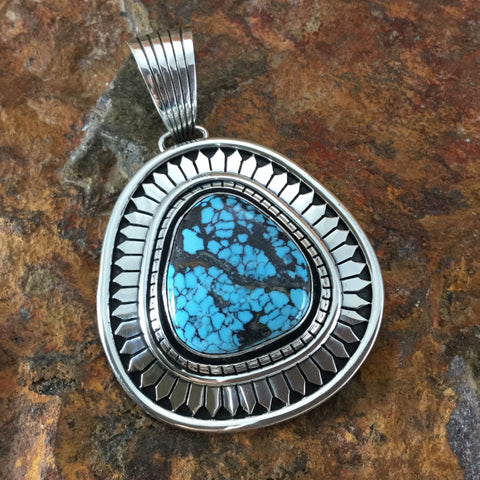 Blue Moon Turquoise Sterling Silver Pendant by L Jeer