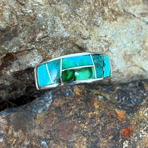 showcases the spectacular Green, Blue and Yellow hues of Sonoran Gold Turquoise from Mexico along with Peridot.