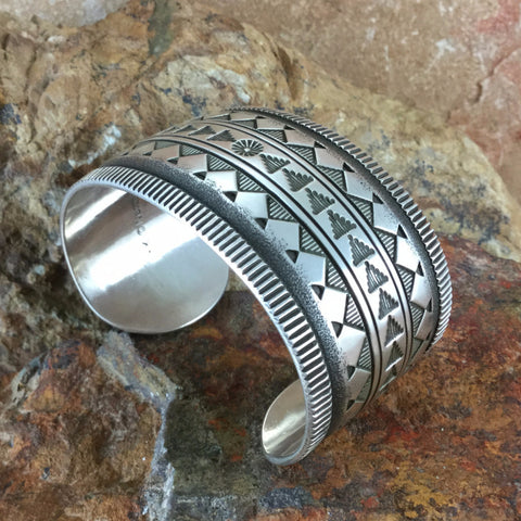 Traditional Sterling Silver Cuff Bracelet by K Nataani: Wide