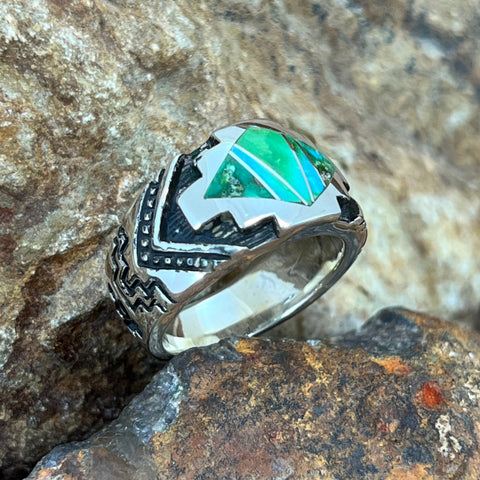  showcases the spectacular Green, Blue and Yellow hues of Sonoran Gold Turquoise from Mexico along with Peridot
