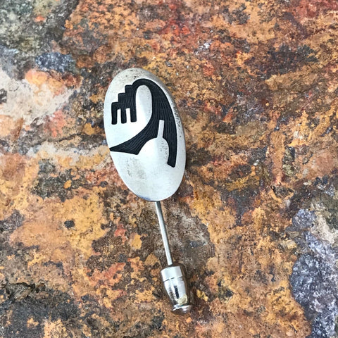 Vintage Hopi Overlay Silver Pin - Estate Jewelry