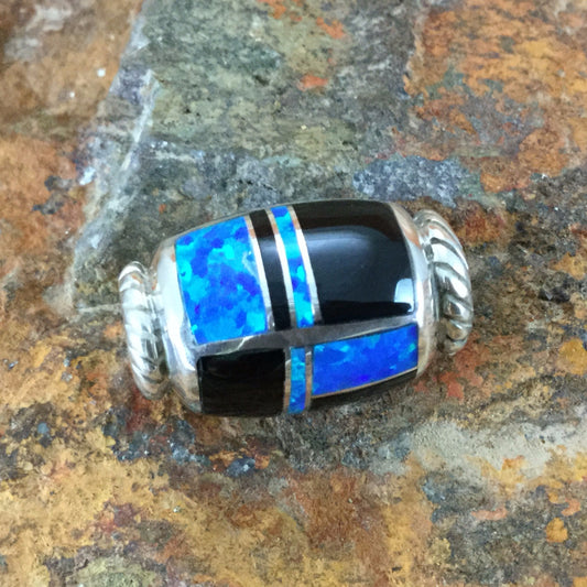 David Rosales Black Beauty Inlaid Sterling Silver Pendant