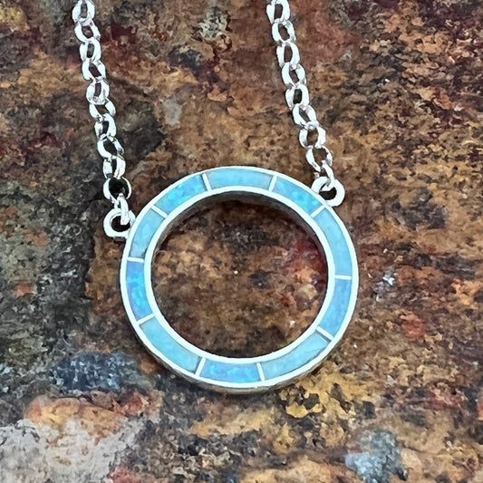 David Rosales Amazing Light Inlaid Sterling Silver Necklace