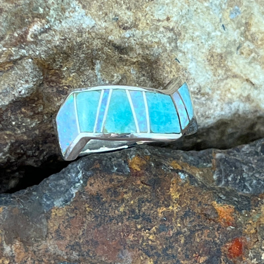 David Rosales Amazing Light Inlaid Sterling Silver Ring