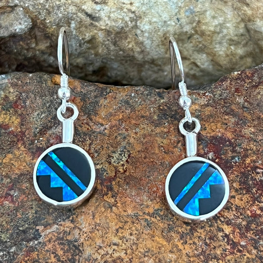 David Rosales Black Beauty Inlaid Sterling Silver Earrings