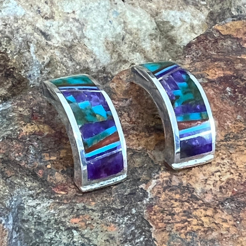 David Rosales Summer Sunset Inlaid Sterling Silver Earrings