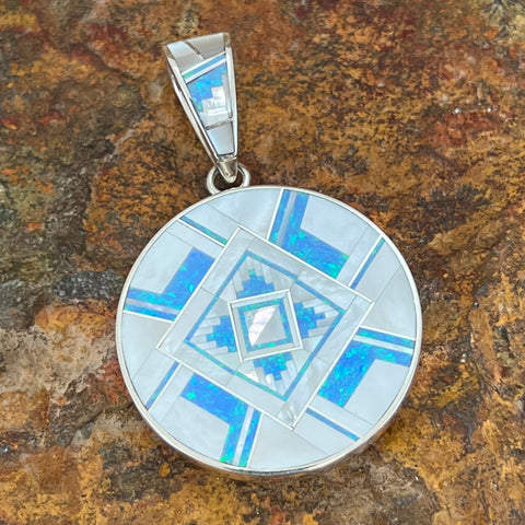 David Rosales Mystic Pearl Inlaid Sterling Silver Pendant