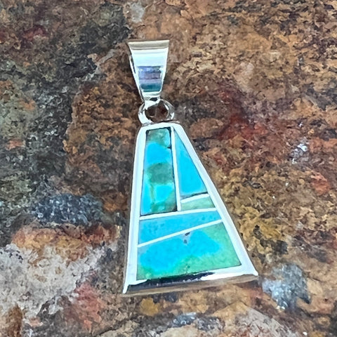 David Rosales Sonoran Gold Inlaid Sterling Silver Pendant