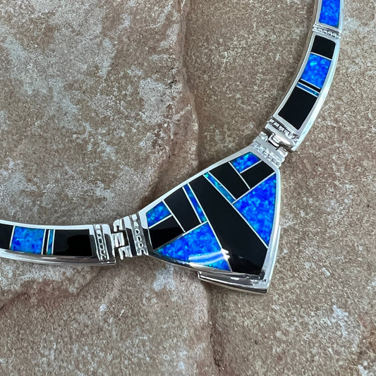 David Rosales Black Beauty Inlaid Sterling Silver Necklace