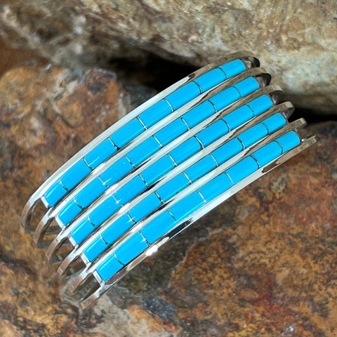 Sleeping Beauty Turquoise Sterling Silver Bracelet by Anselm Wallace