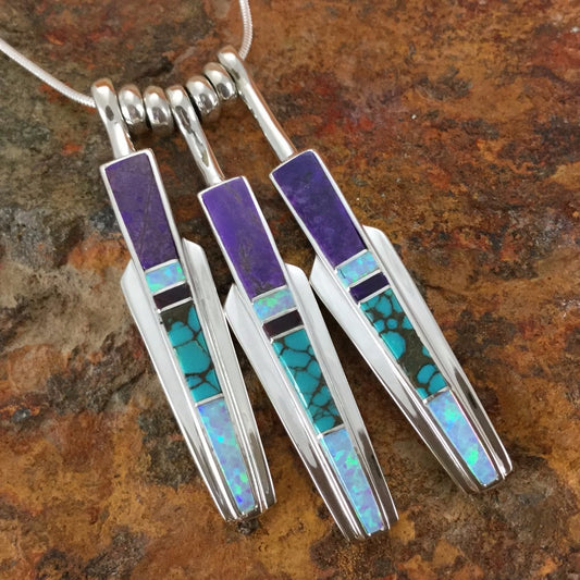 David Rosales Shalako Inlaid Sterling Silver Necklace