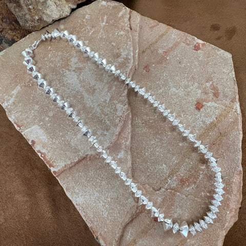 20" Sterling Silver Navajo Pearls Necklace by Jadon Nez