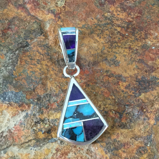 David Rosales Shalako Inlaid Sterling Silver Pendant
