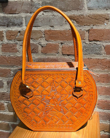 Hand Tooled 'Lone Star' Leather Handbag by Stephen Vaughn Leatherworks