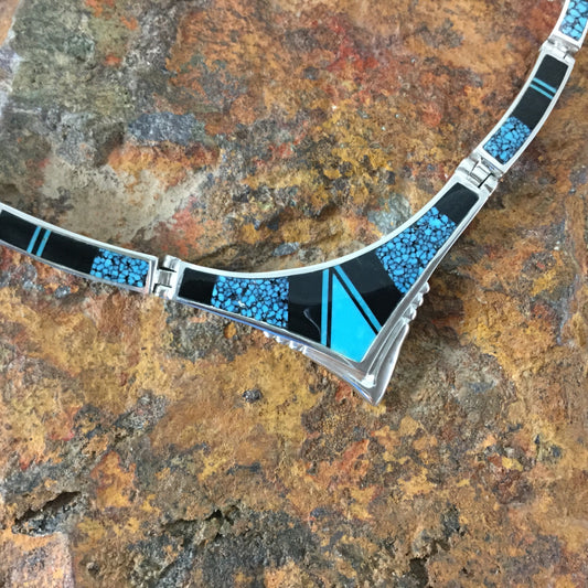 David Rosales Shadow Peak Inlay Sterling Silver Necklace