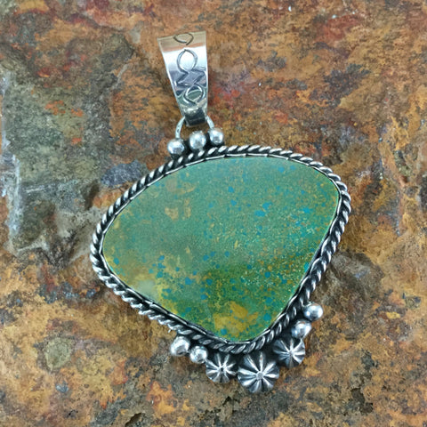 Crow Springs Turquoise Sterling Silver Pendant