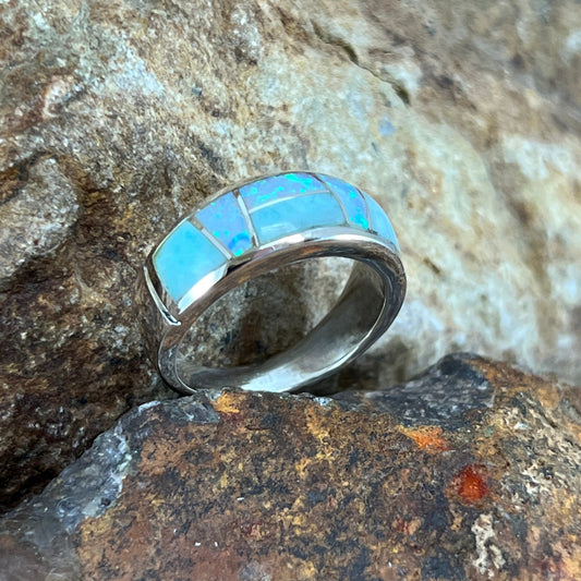 David Rosales Amazing Light Inlaid Sterling Silver Ring