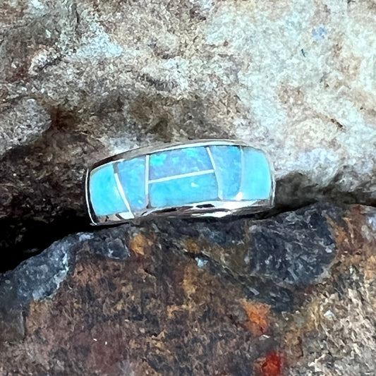 David Rosales Amazing Light Inlaid Sterling Silver Ring