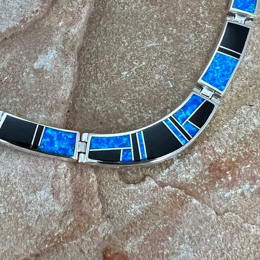 David Rosales Black Beauty Inlay Sterling Silver Necklace