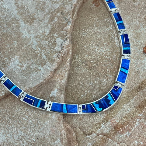 David Rosales Blue Sky Fancy Inlaid Sterling Silver Necklace