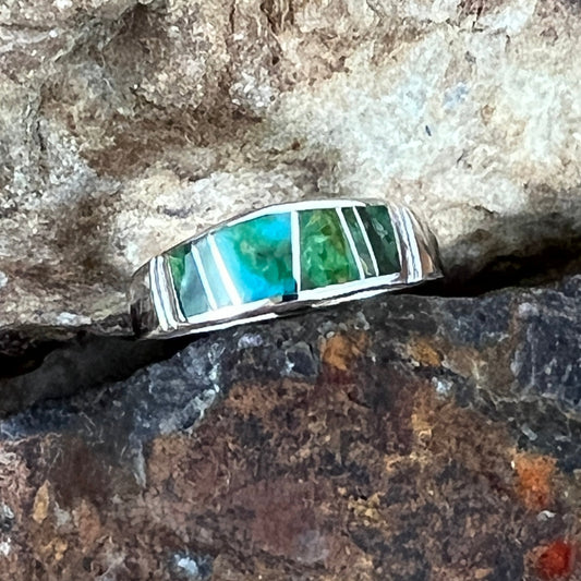 David Rosales Sonoran Gold Inlaid Sterling Silver Ring