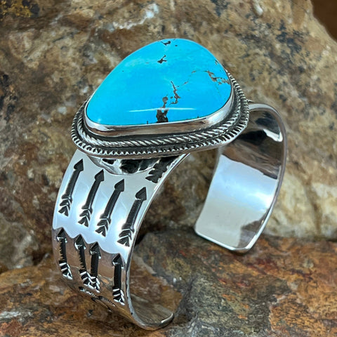 Tommy Jackson Morenci Turquoise Sterling Silver Cuff Bracelet