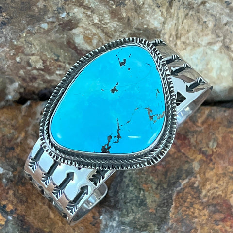 Tommy Jackson Morenci Turquoise Sterling Silver Cuff Bracelet