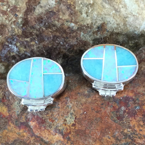 David Rosales Amazing Light Inlaid Sterling Silver Earrings