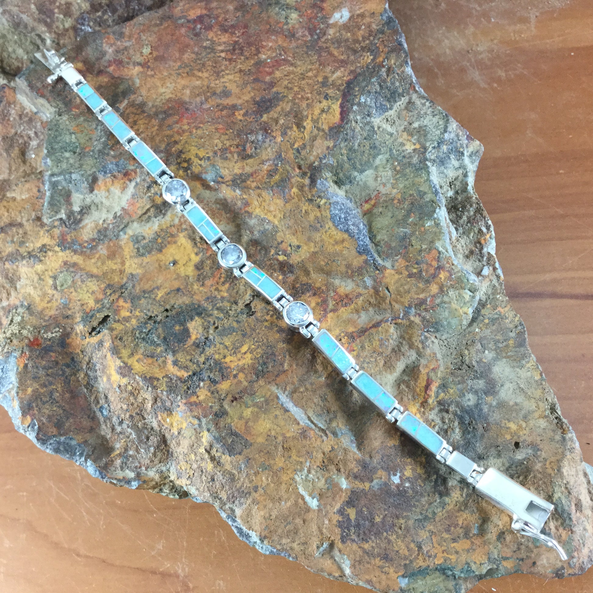 David Rosales Amazing Light Inlaid Sterling Silver Bracelet