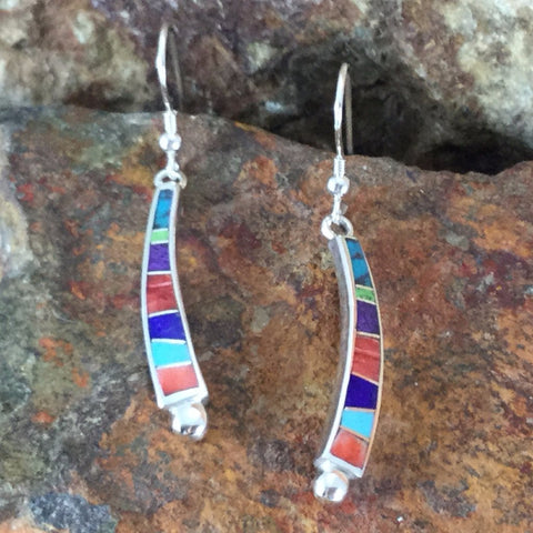 David Rosales Indian Summer Inlaid Sterling Silver Earrings