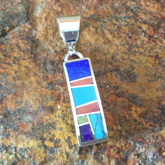 David Rosales Indian Summer Inlaid Sterling Silver Pendant