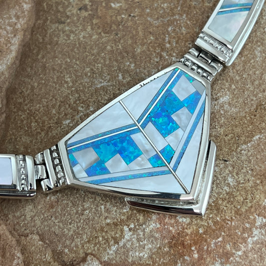 David Rosales Mystic Pearl Fancy Inlaid Sterling Silver Necklace