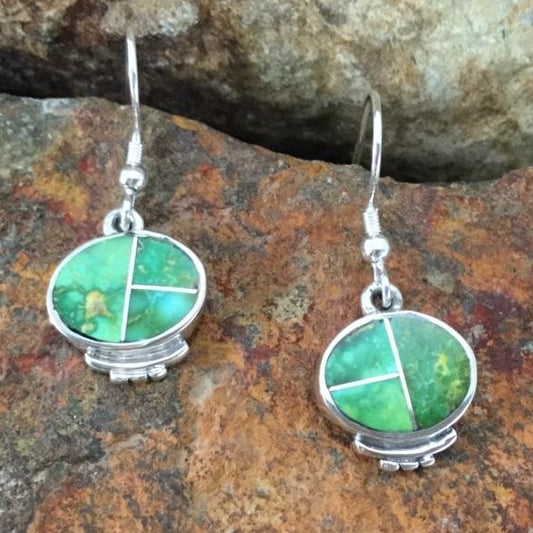 David Rosales Sonoran Gold Inlaid Sterling Silver Earrings