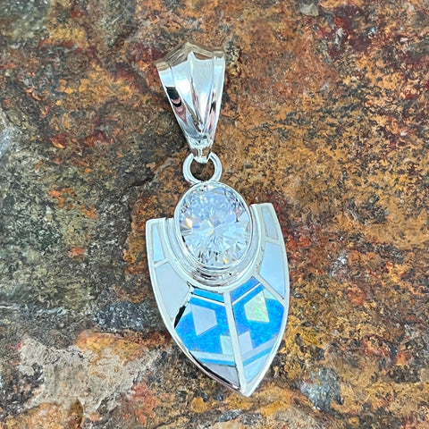 David Rosales Mystic Pearl Sterling Silver Pendant / Cubic Zirconia