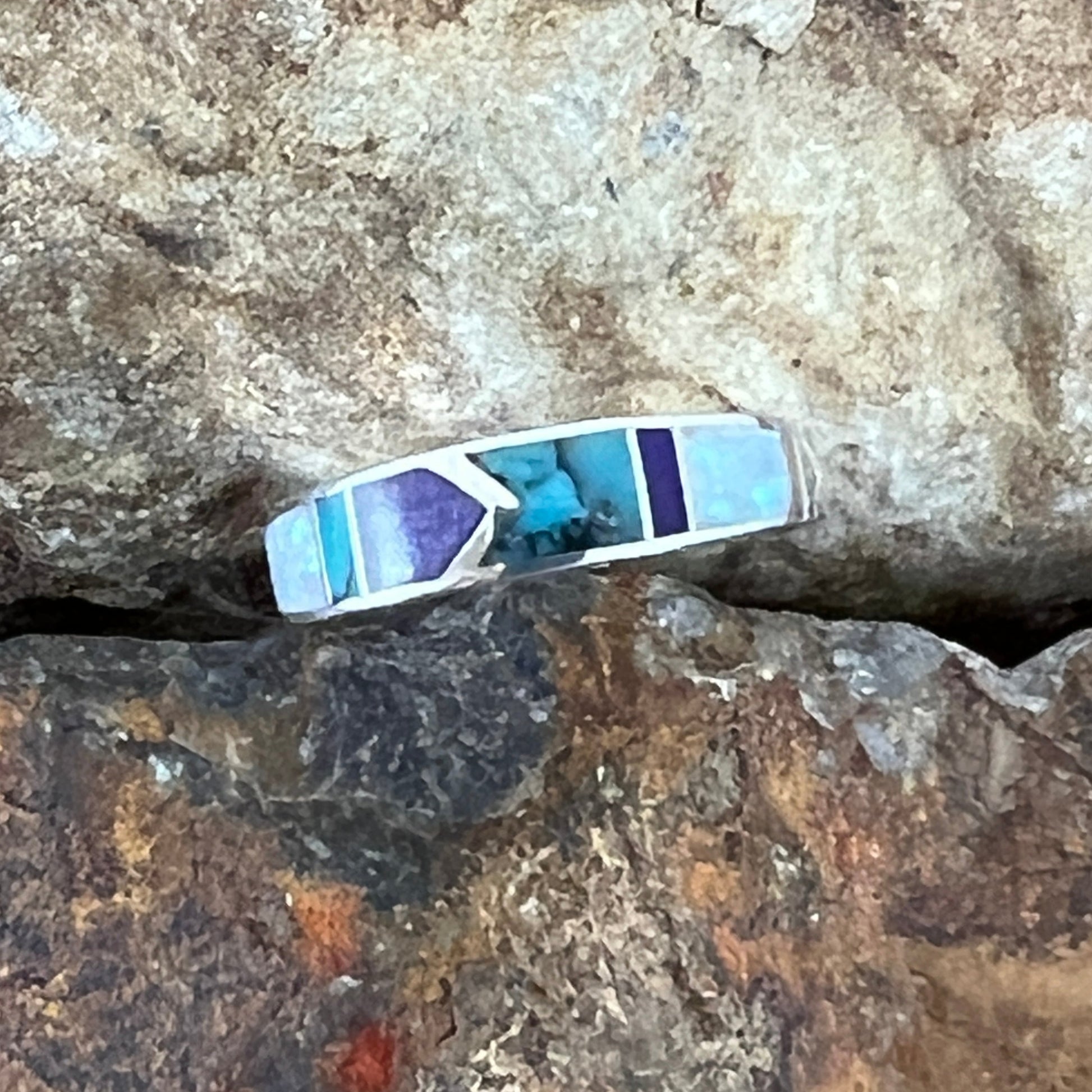 David Rosales Shalako Inlaid Sterling Silver Ring