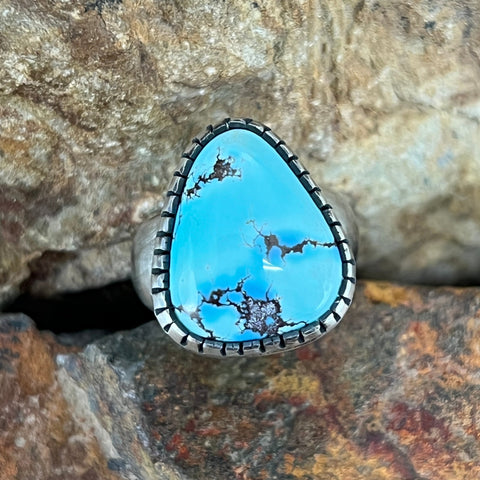 Golden Hill Turquoise Sterling Silver Ring by Diane Wylie SIZE 7