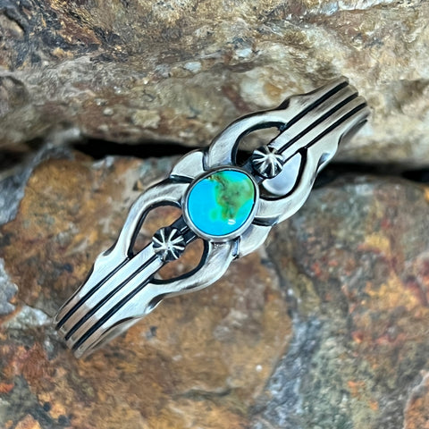 Sonoran Gold Turquoise Sterling Silver Bracelet by Ray Coriz