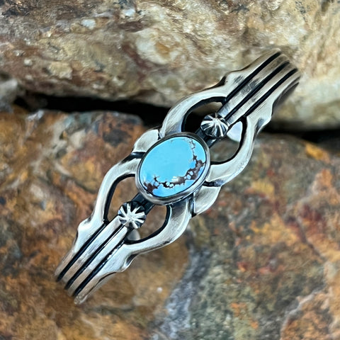 Golden Hill Turquoise Sterling Silver Bracelet by Ray Coriz