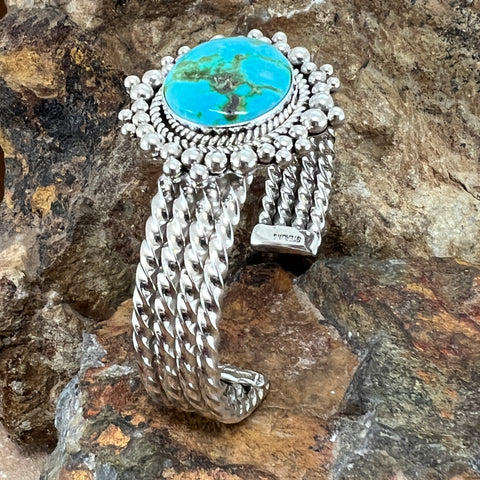 Sonoran Gold Turquoise Sterling Silver Bracelet by Artie Yellowhorse